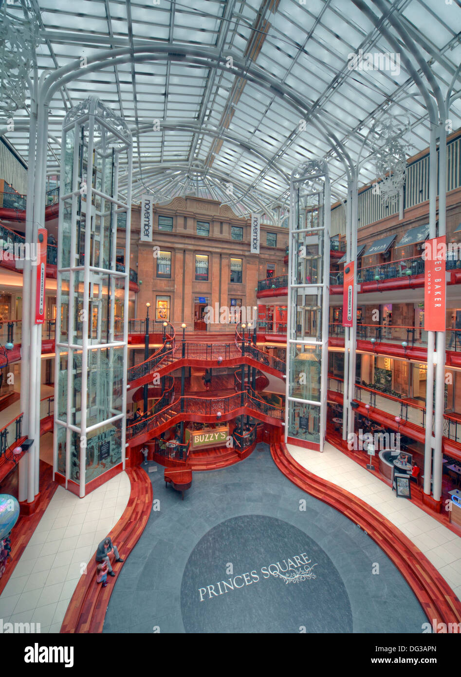 Princes Square Shopping Center interno Glasgow City Centre Strathclyde Scotland Regno Unito Foto Stock