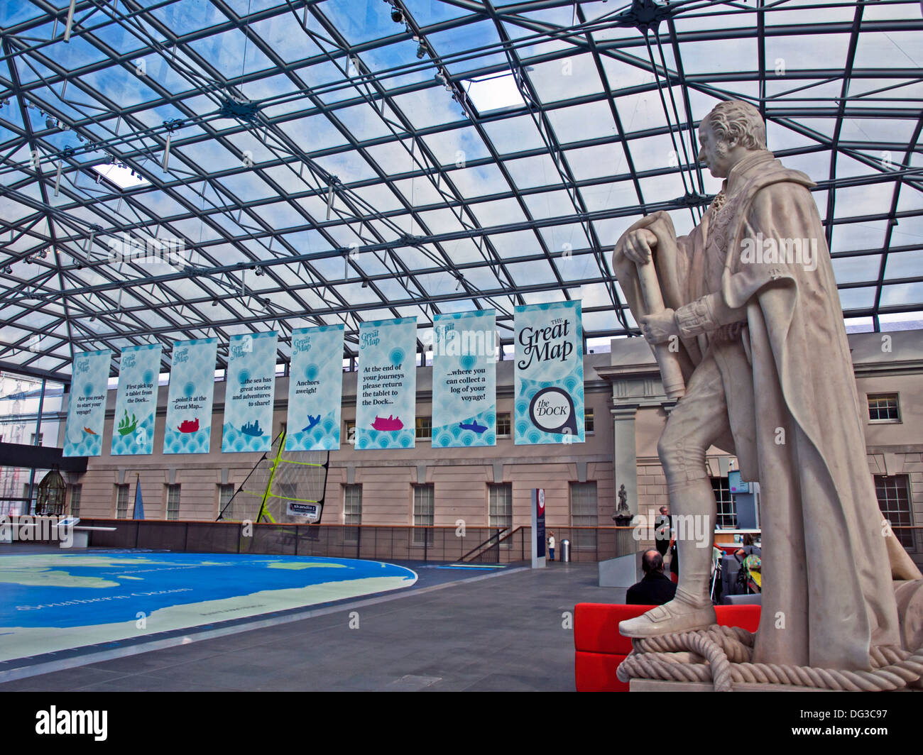 Interno del National Maritime Museum di Greenwich, London, England, Regno Unito Foto Stock