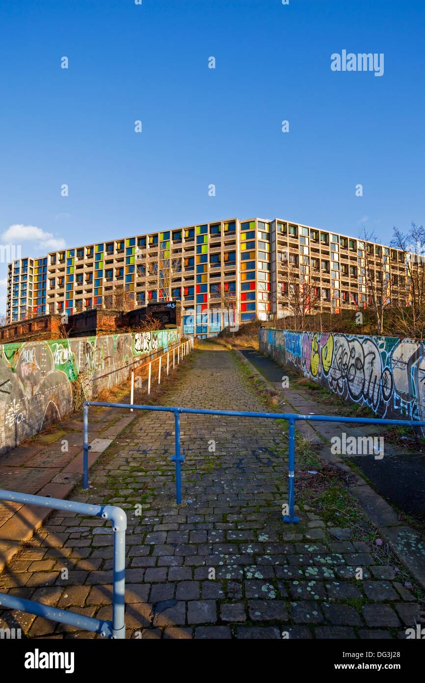 Il rifacimento di Park Hill housing development Sheffield South Yorkshire Regno Unito Foto Stock