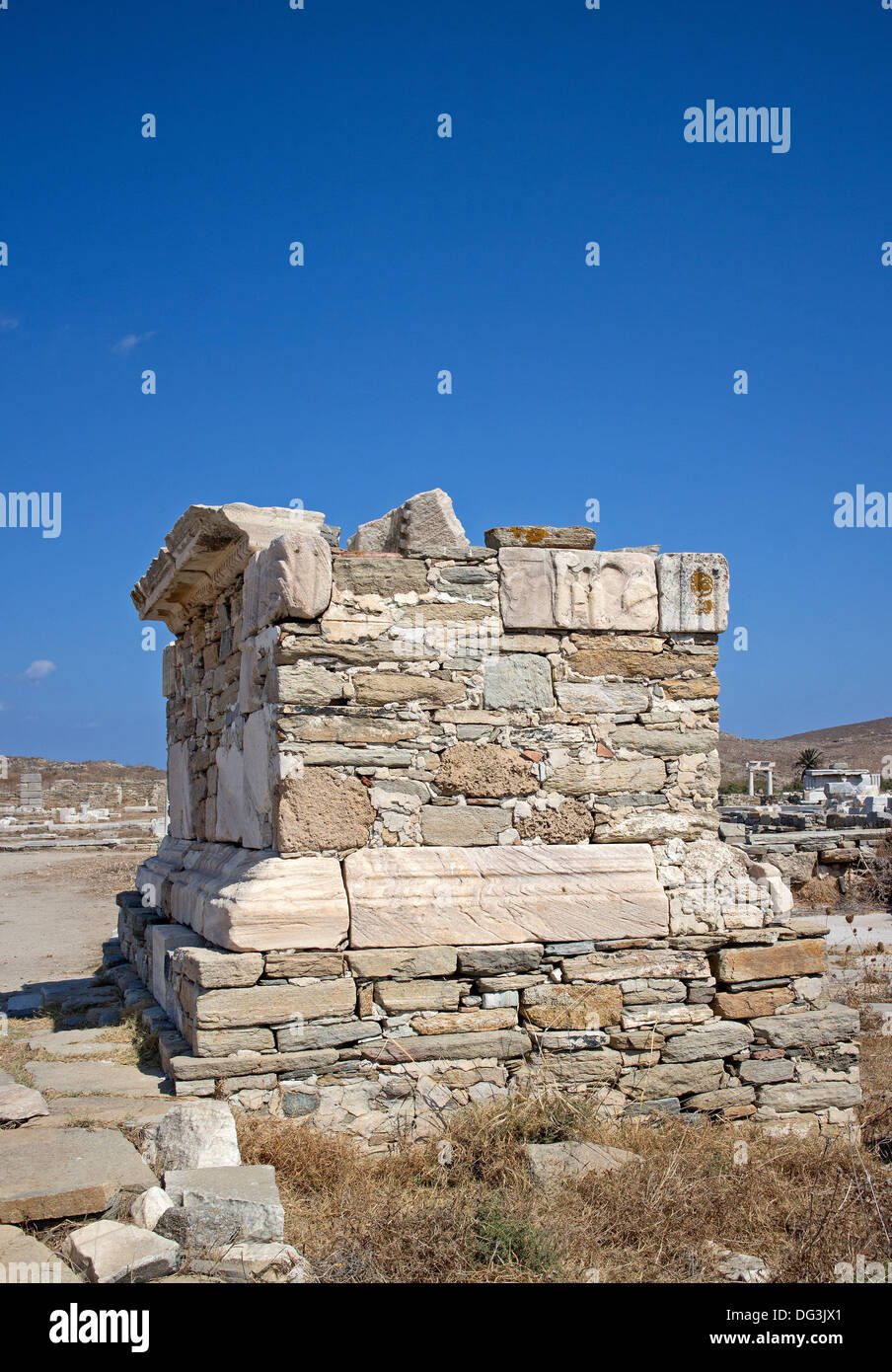 Rovine sulla isola di Delos Foto Stock