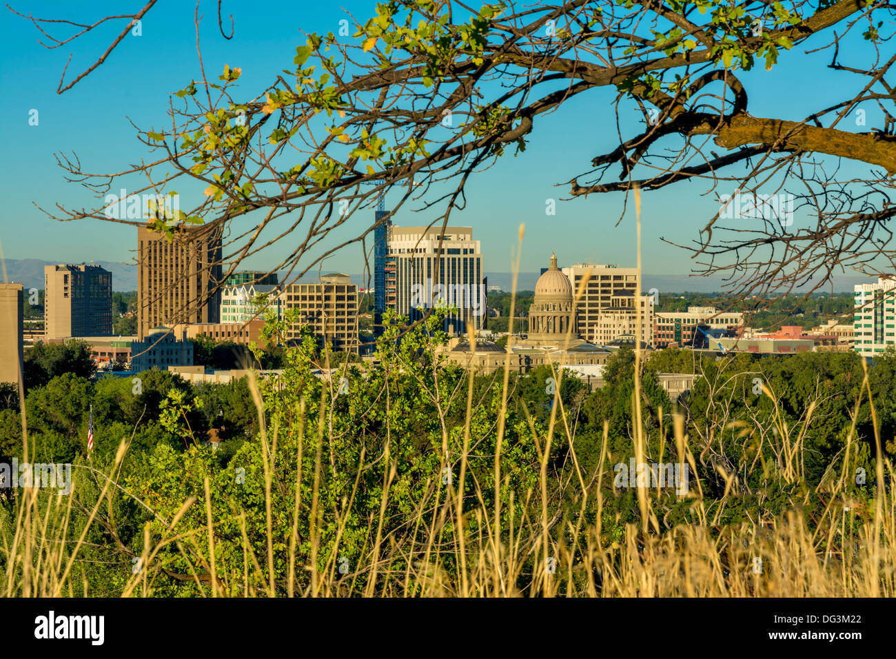 Boise Idaho skyline della città con la costruzione di capitale Foto Stock