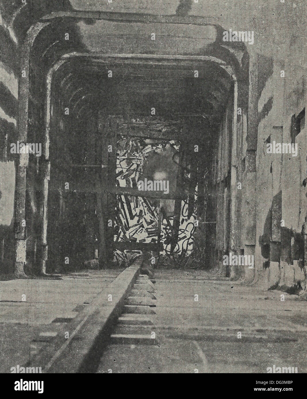 Calcestruzzo miniera di carbone - Albero interno della miniera albero, circa 1907 Foto Stock