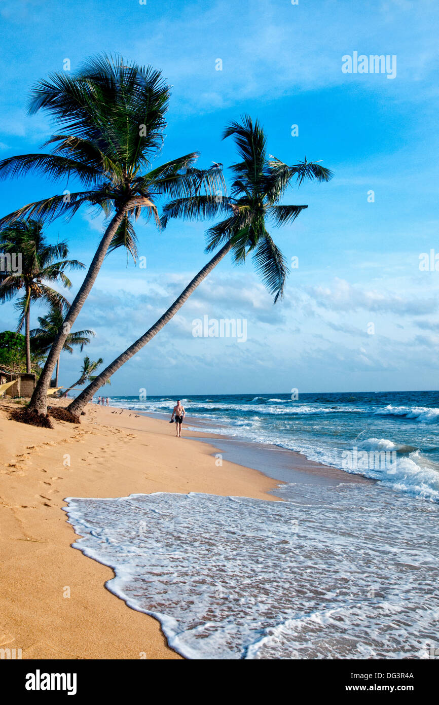 Tropical Beach, Mt. Lavinia, Sri Lanka, Oceano Indiano, Asia Foto Stock