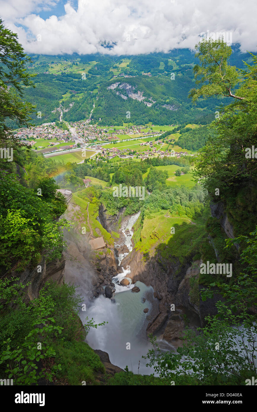 Reichenbach Falls, posizione fictional di Sherlock Holmes' morte, Meiringen, Svizzera, Europa Foto Stock