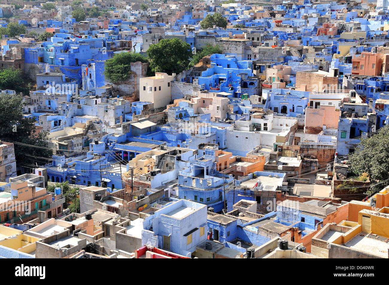 Città blu, Jodhpur, Rajasthan, India, Asia Foto Stock