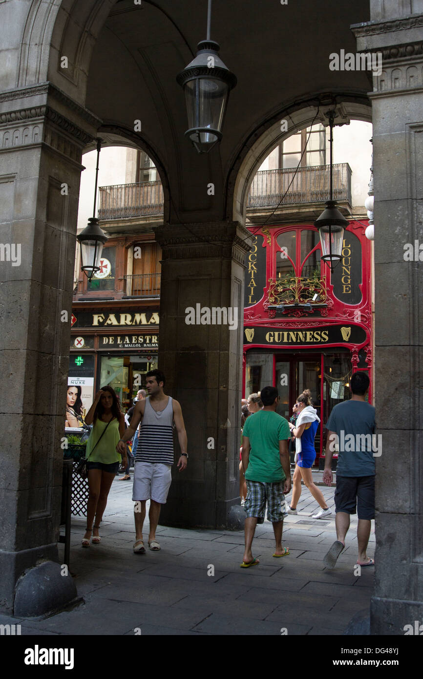 Plaza Real di Barcellona Foto Stock