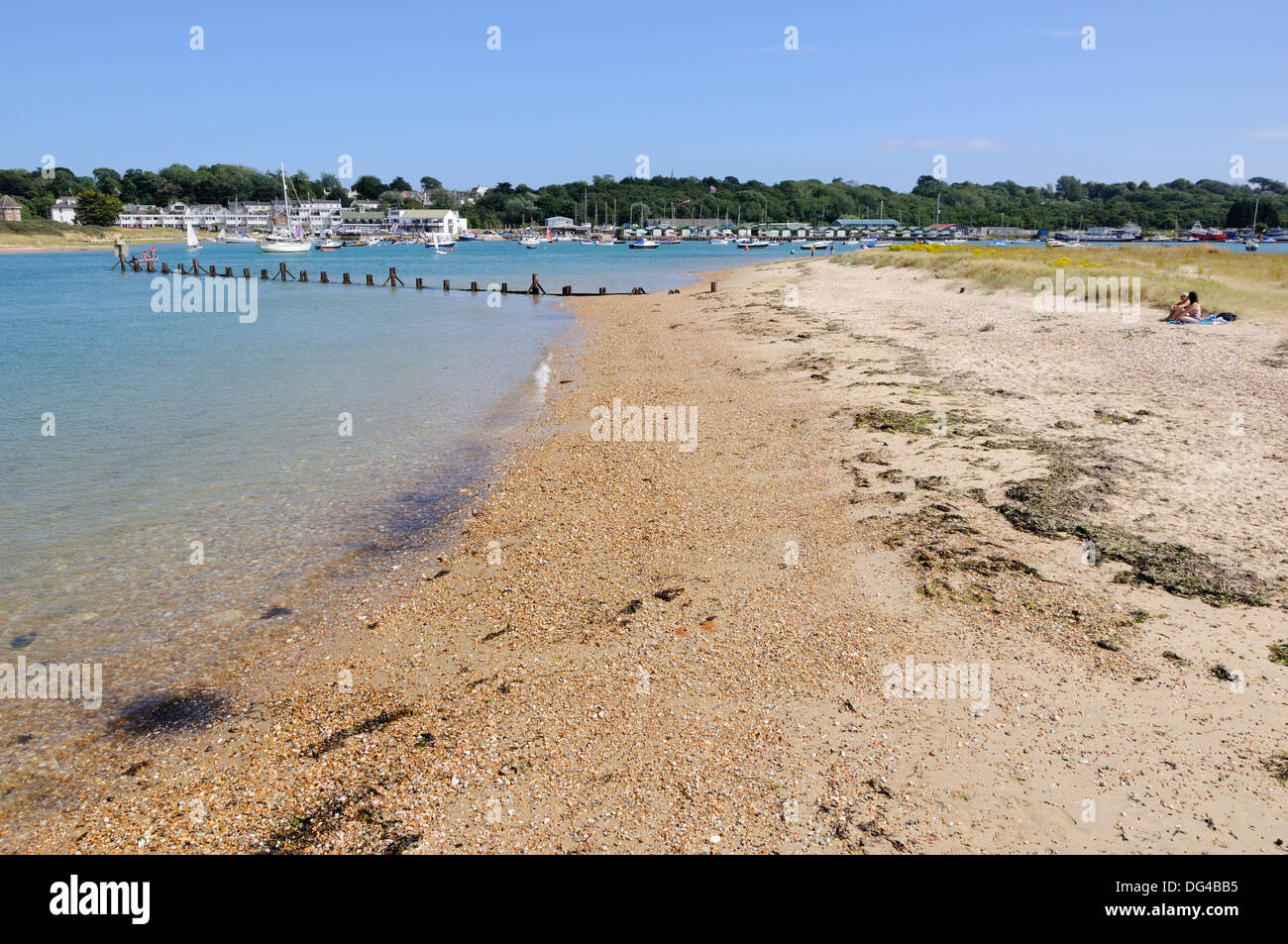 Sant'Elena e spiaggia Bembridge Harbour, Isola di Wight Foto Stock