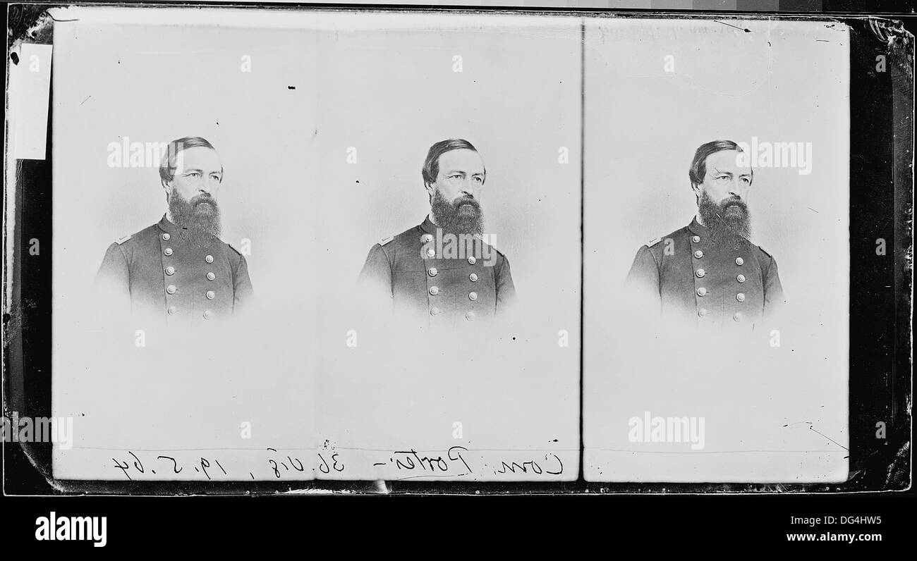 Questo è un ritratto dell'ammiraglio David D. Porter, un importante ufficiale della Marina degli Stati Uniti durante la guerra civile americana. Porter era noto per la sua leadership nelle operazioni navali e giocò un ruolo chiave nelle vittorie significative. Foto Stock