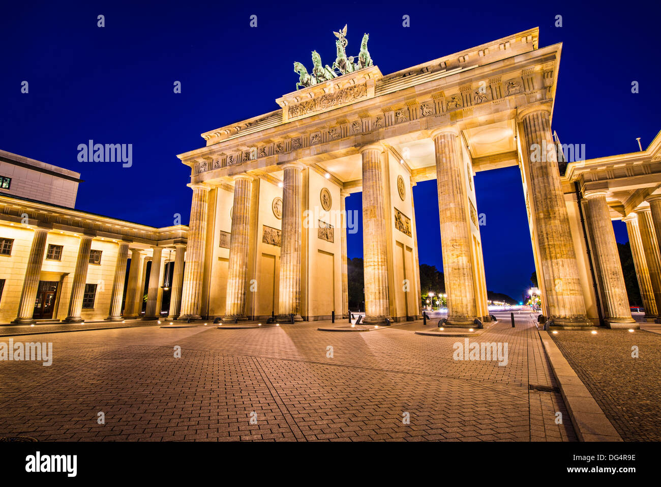 La Porta di Brandeburgo a Berlino, Germania. Foto Stock