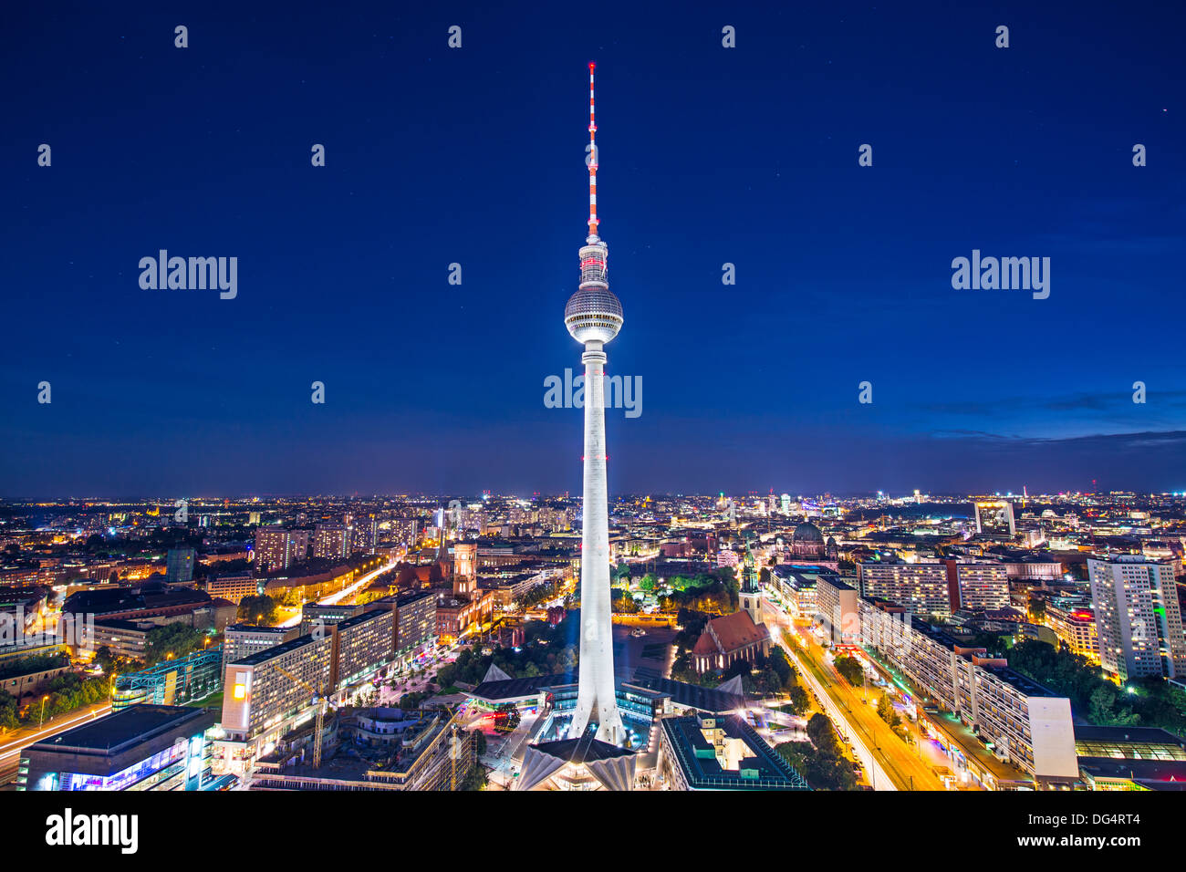 Berlino, Germania vista della torre della TV. Foto Stock