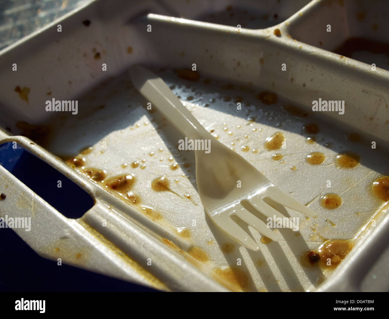 Monouso vuoti di contenitori per alimenti Foto Stock