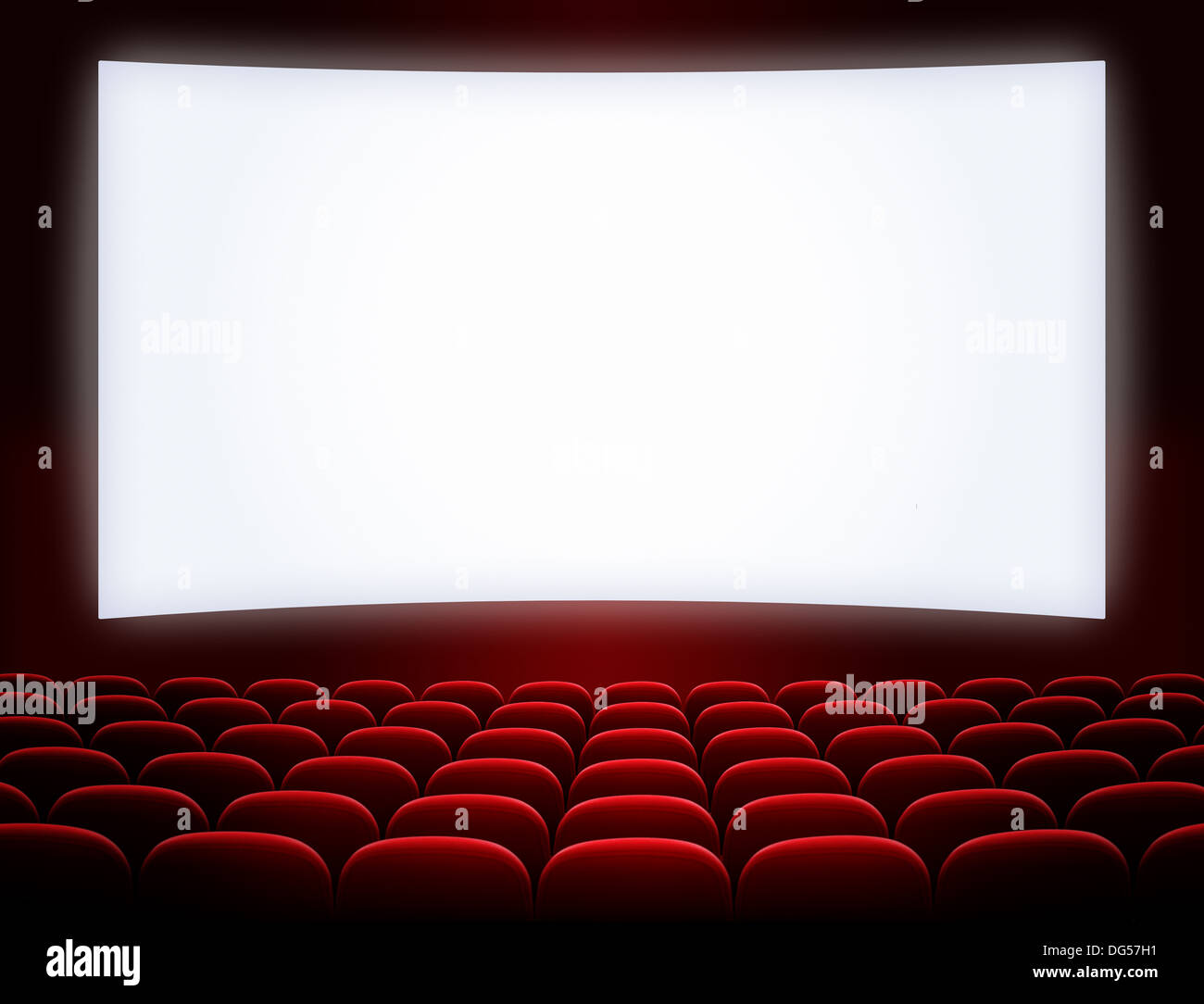 In un cinema con aprire sedi rosso Foto Stock