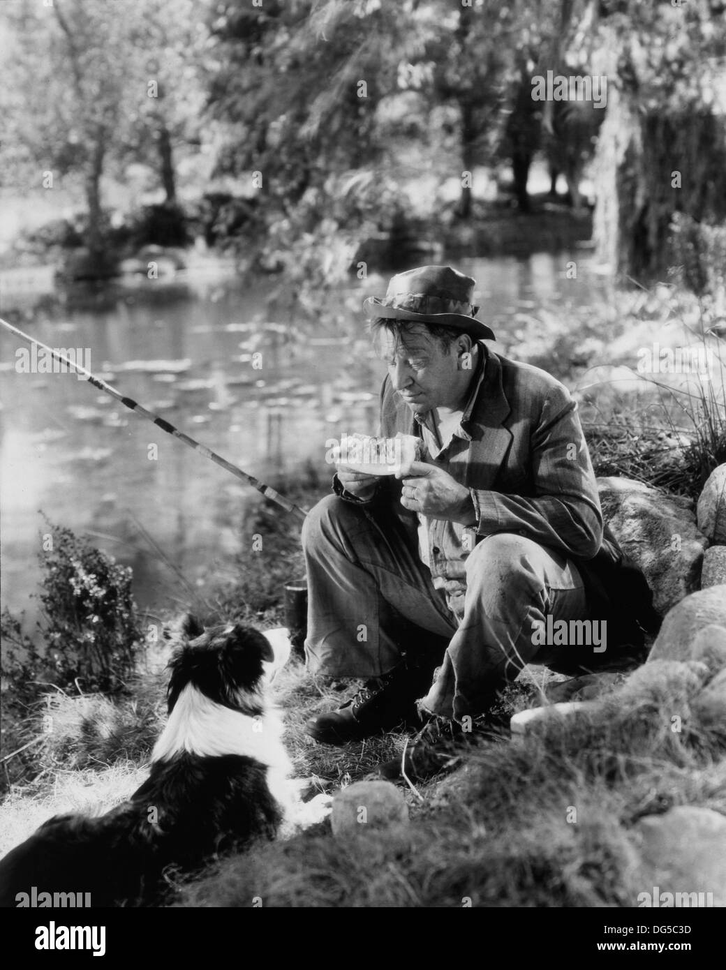 Wallace Beery, sul set del film "Vecchio Hutch', la Metro Goldwyn Mayer, 1936 Foto Stock