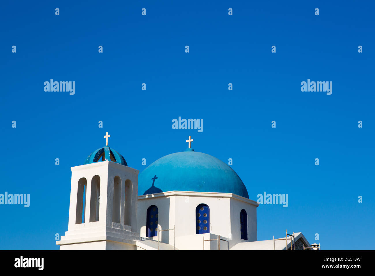 Agios Ioanis Prodromos Chiesa, Ano Mera, Pano Meria Village, FOLEGANDROS, CICLADI.splendido blu e bianco ortodossi chur Foto Stock
