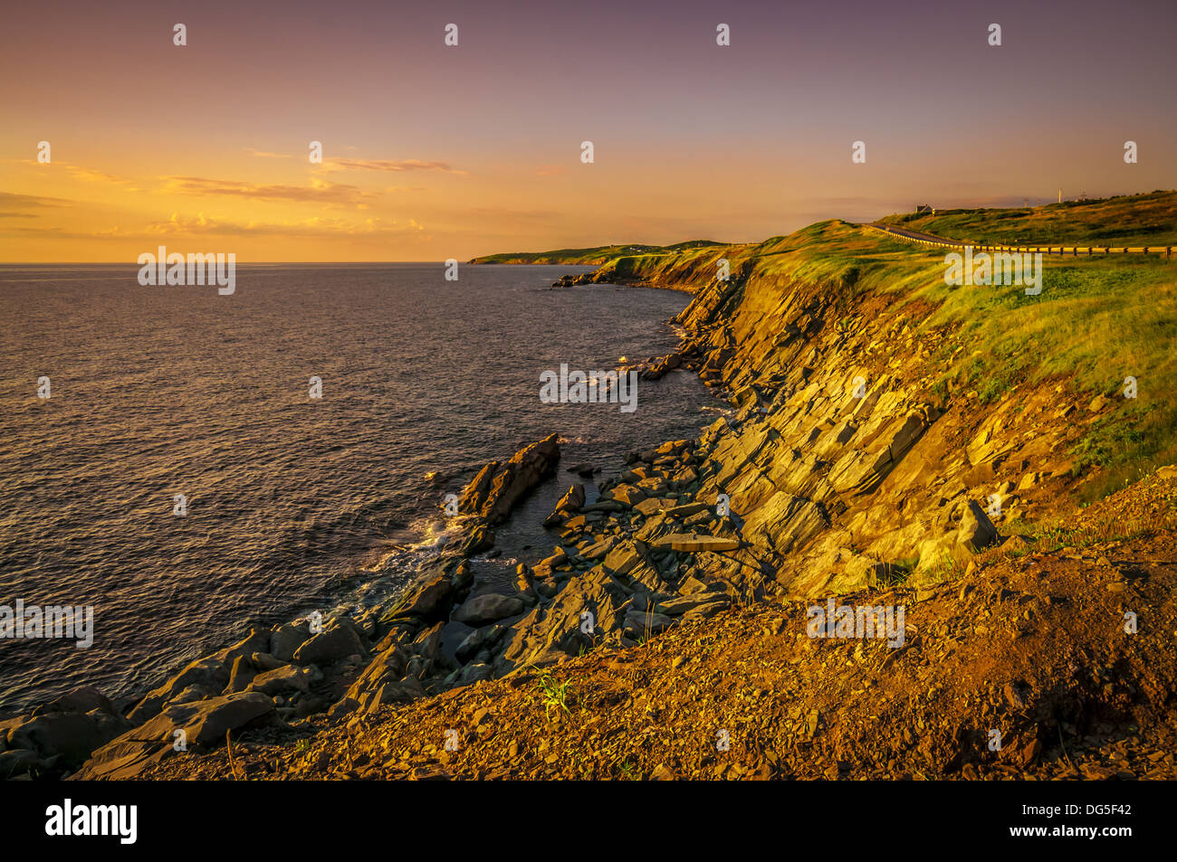 Scogliere rocciose della Cabot Trail Nova Scotia Canada Foto Stock