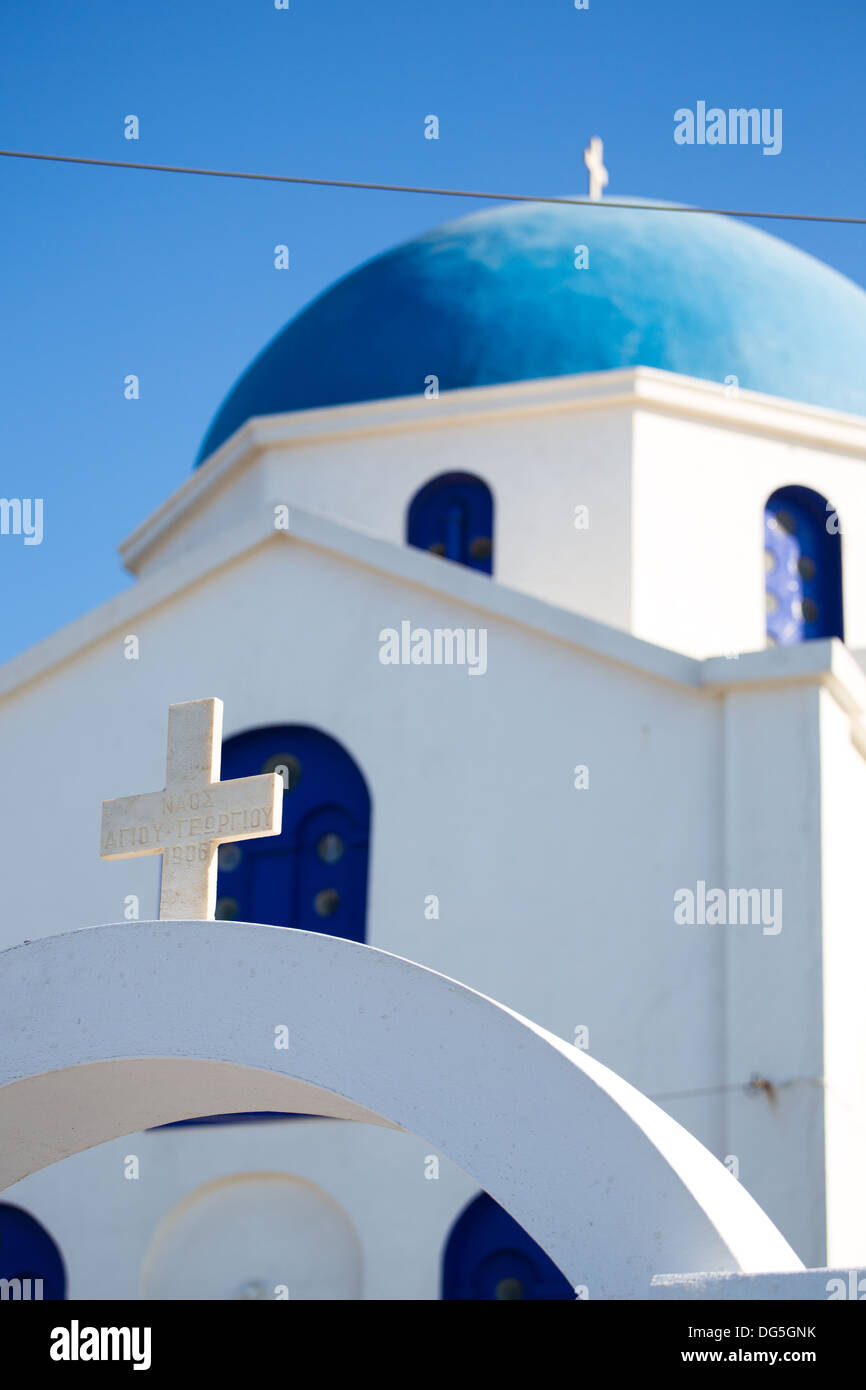 Agios Ioanis Prodromos Chiesa, Ano Mera, Pano Meria Village, Folegandros, Isole Cicladi. Foto Stock
