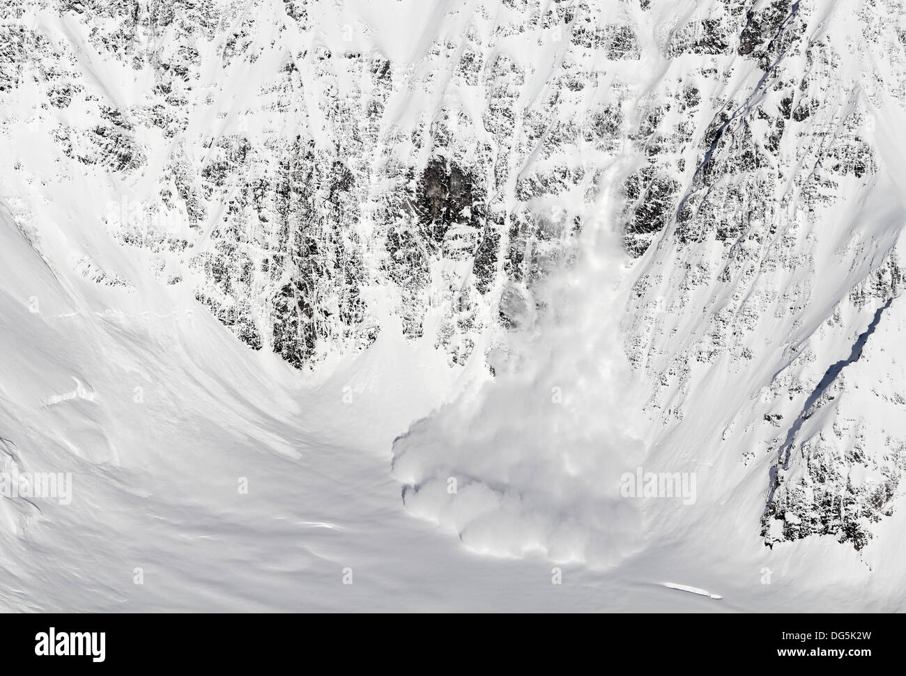 Valanga in Alaska Mountain Range nei pressi del Monte McKinley Foto Stock