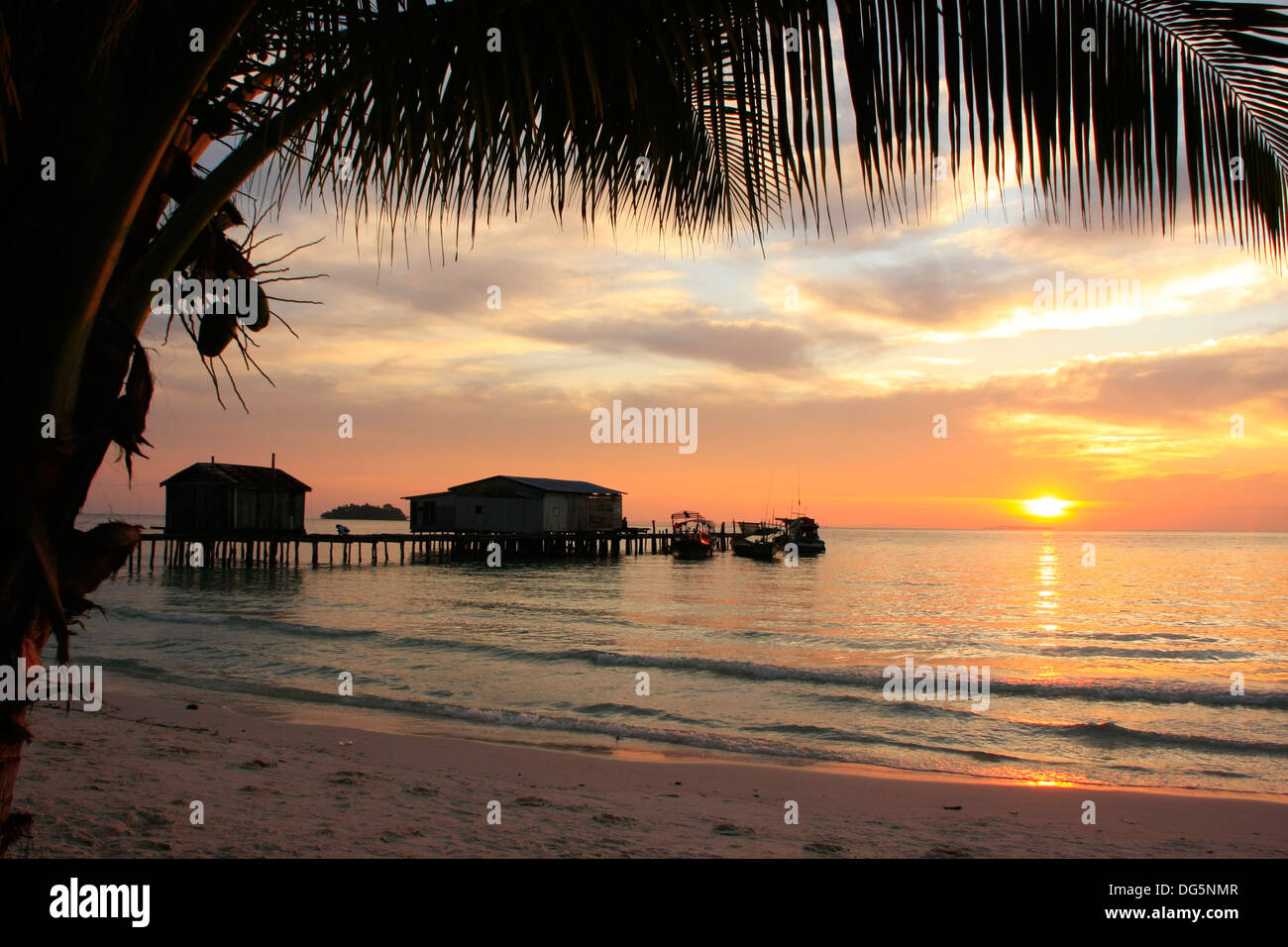 Sunrise a Koh Rong isola, Cambogia, sud-est asiatico Foto Stock