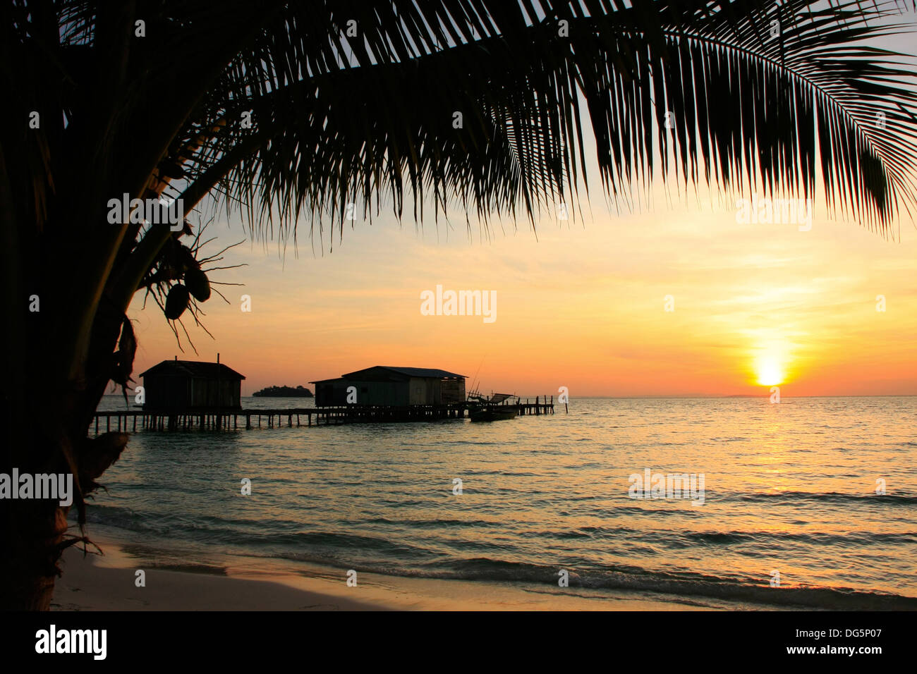 Sunrise a Koh Rong isola, Cambogia, sud-est asiatico Foto Stock