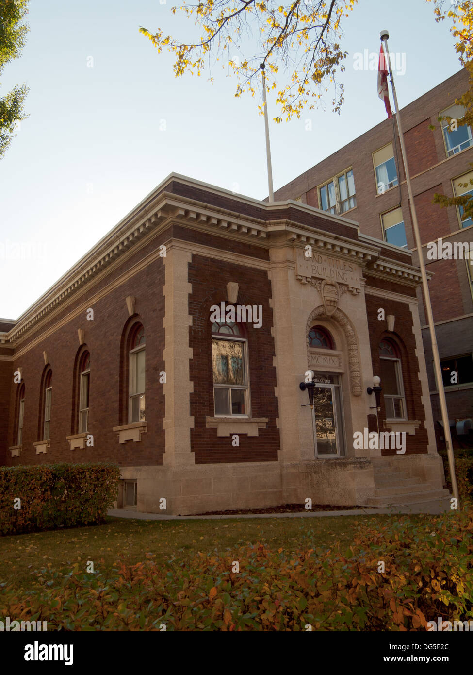 Il centro storico di titoli di terra edificio situato a 311 - XXI Street East nel centro cittadino di Saskatoon, Saskatchewan, Canada. Foto Stock