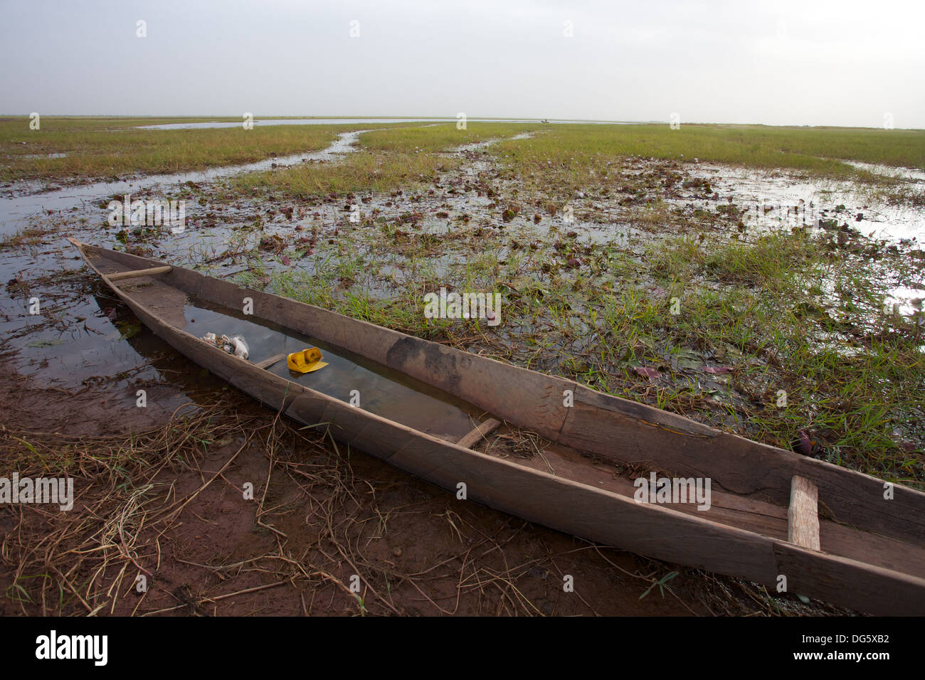 Panorama di Pinnace nel delta del Niger in Mopti e la campagna circostante Foto Stock