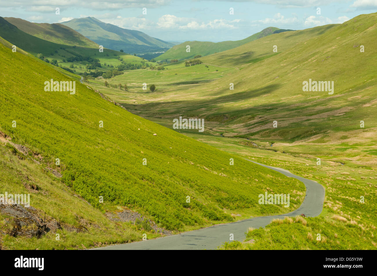 Newlands Valley dal Pass, Lake District, Cumbria, Inghilterra Foto Stock