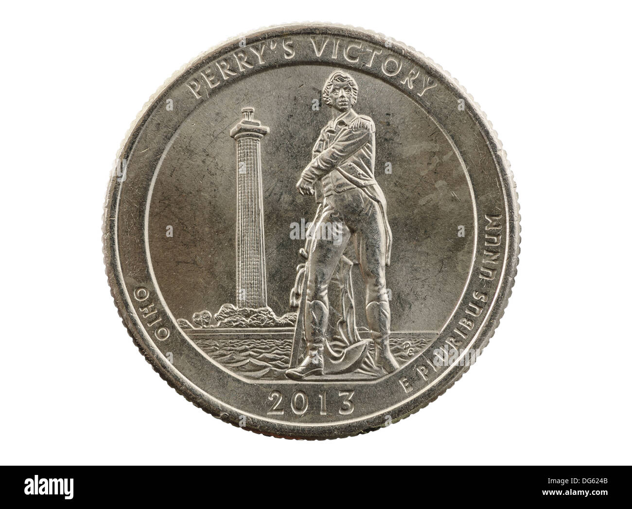 Perrys Vittoria Ohio trimestre commemorative coin isolato su bianco Foto Stock