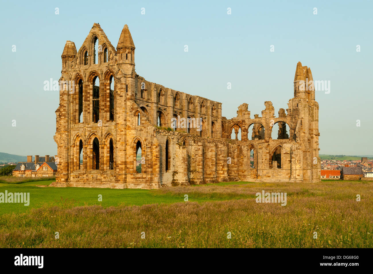 Whitby Abbey, Whitby, North Yorkshire, Inghilterra Foto Stock