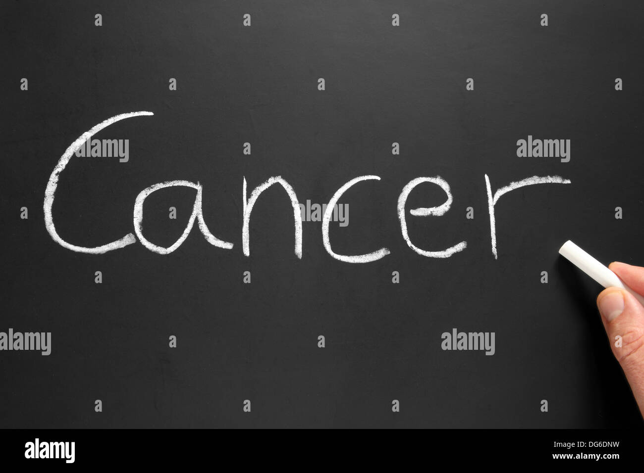 Cancer star sign scritti su una lavagna. Foto Stock