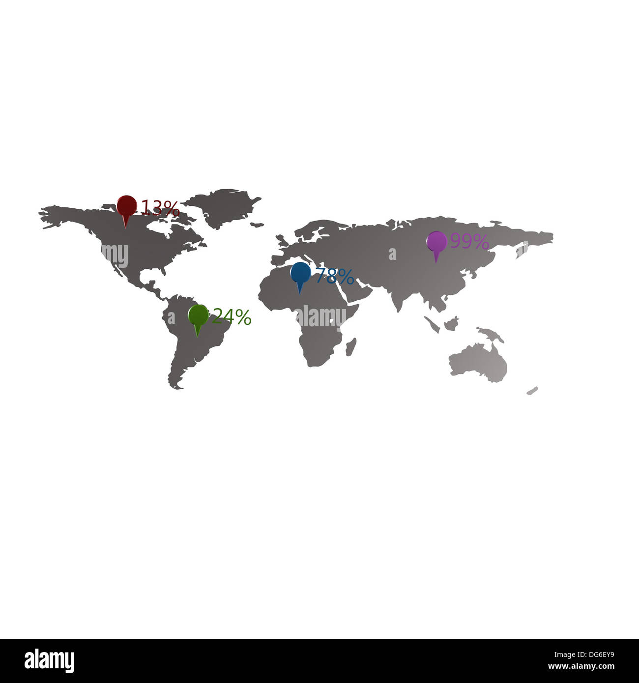 Stati Uniti d'America Map Foto Stock