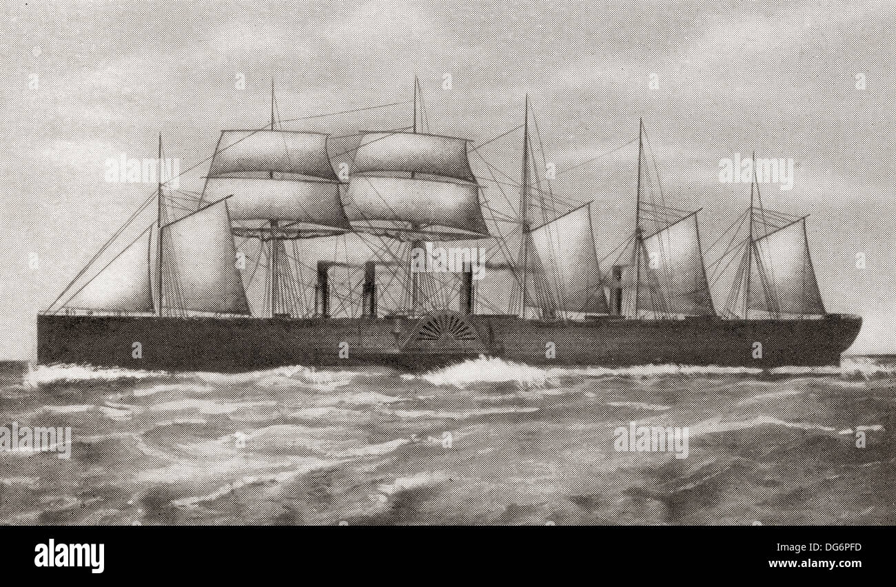 La SS Great Eastern ferro vela nave a vapore. Dal romanticismo della nave mercantile, pubblicato nel 1931. Foto Stock