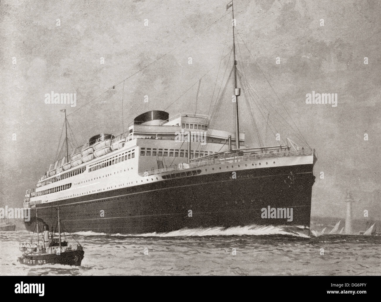Linee M.T. Britannic, ocean liner della White Star Line. Dal romanticismo della nave mercantile, pubblicato nel 1931. Foto Stock