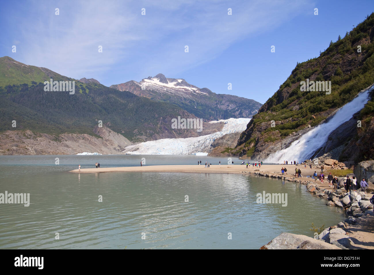 Mendenhall Glacier nei pressi di Juno, Alaska Foto Stock
