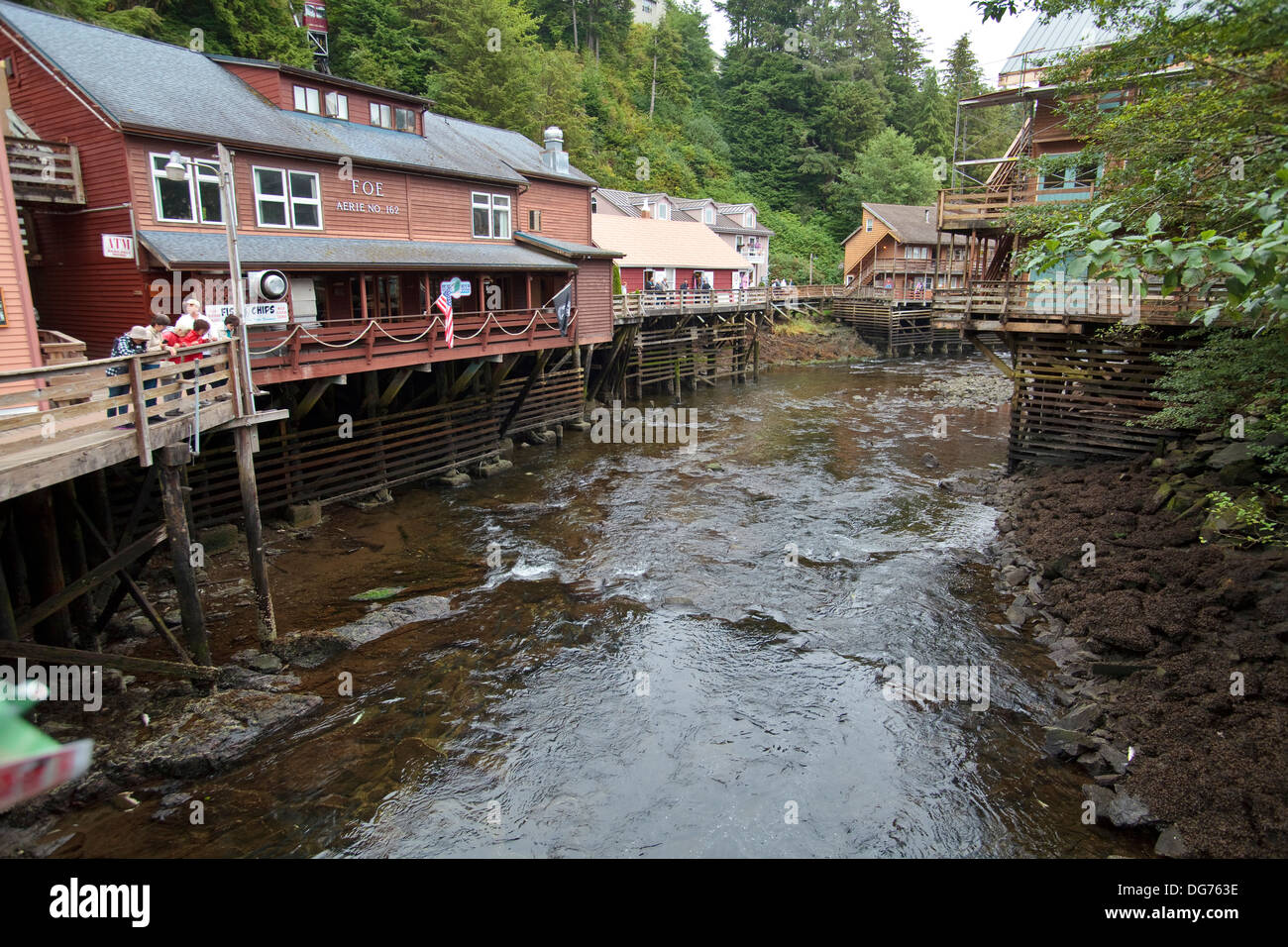 Creek Street in Ketchikan, Alaska Foto Stock