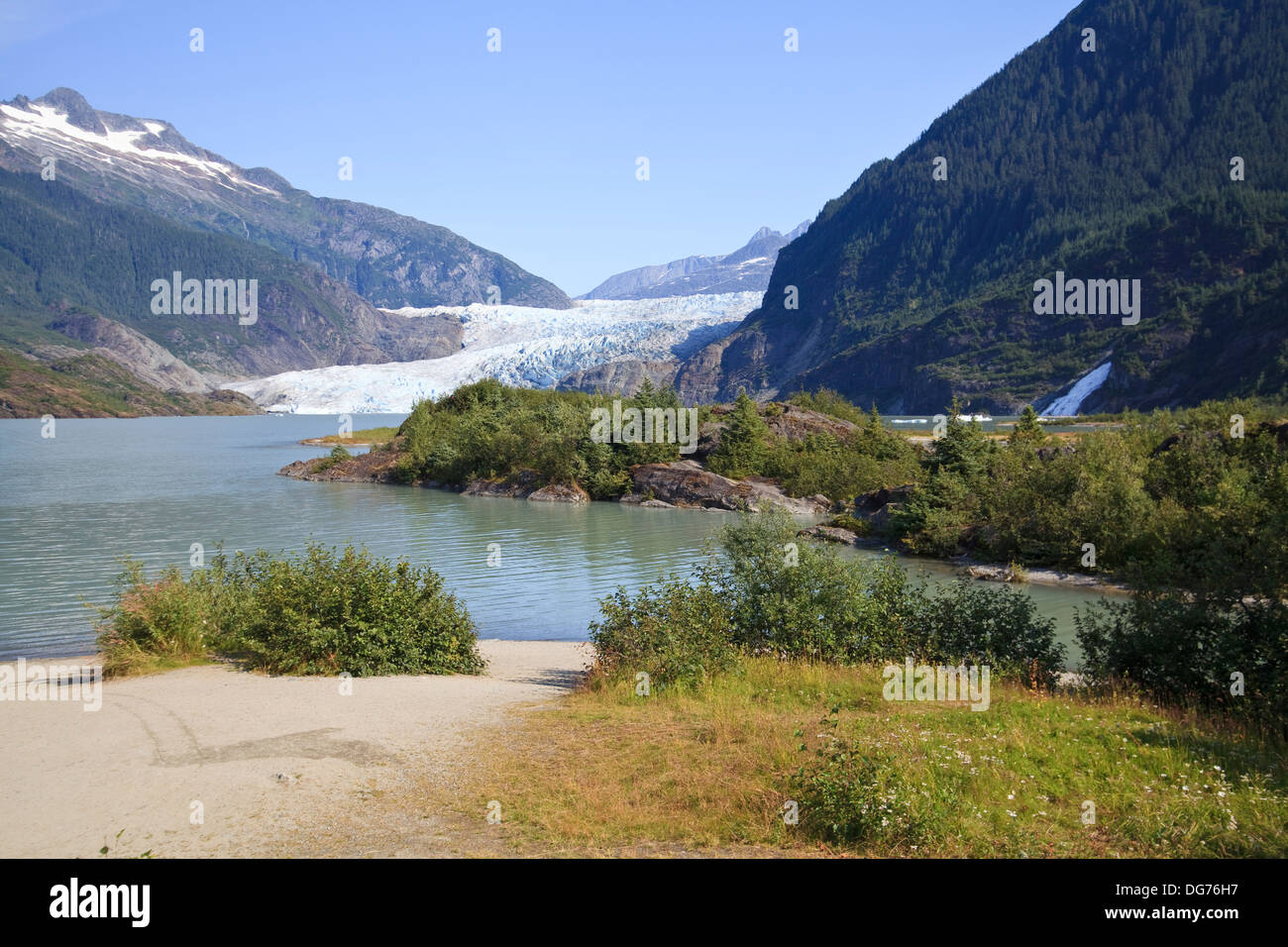 Mendenhall Glacier nei pressi di Juno, Alaska Foto Stock