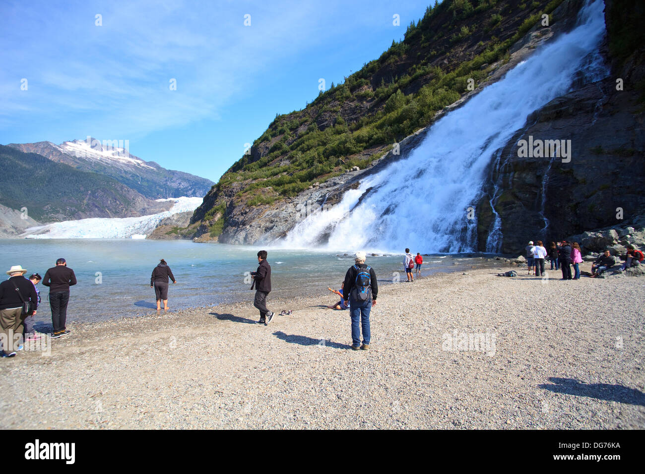 Mendenhall Glacier nei pressi di Juno, Alaska Foto Stock