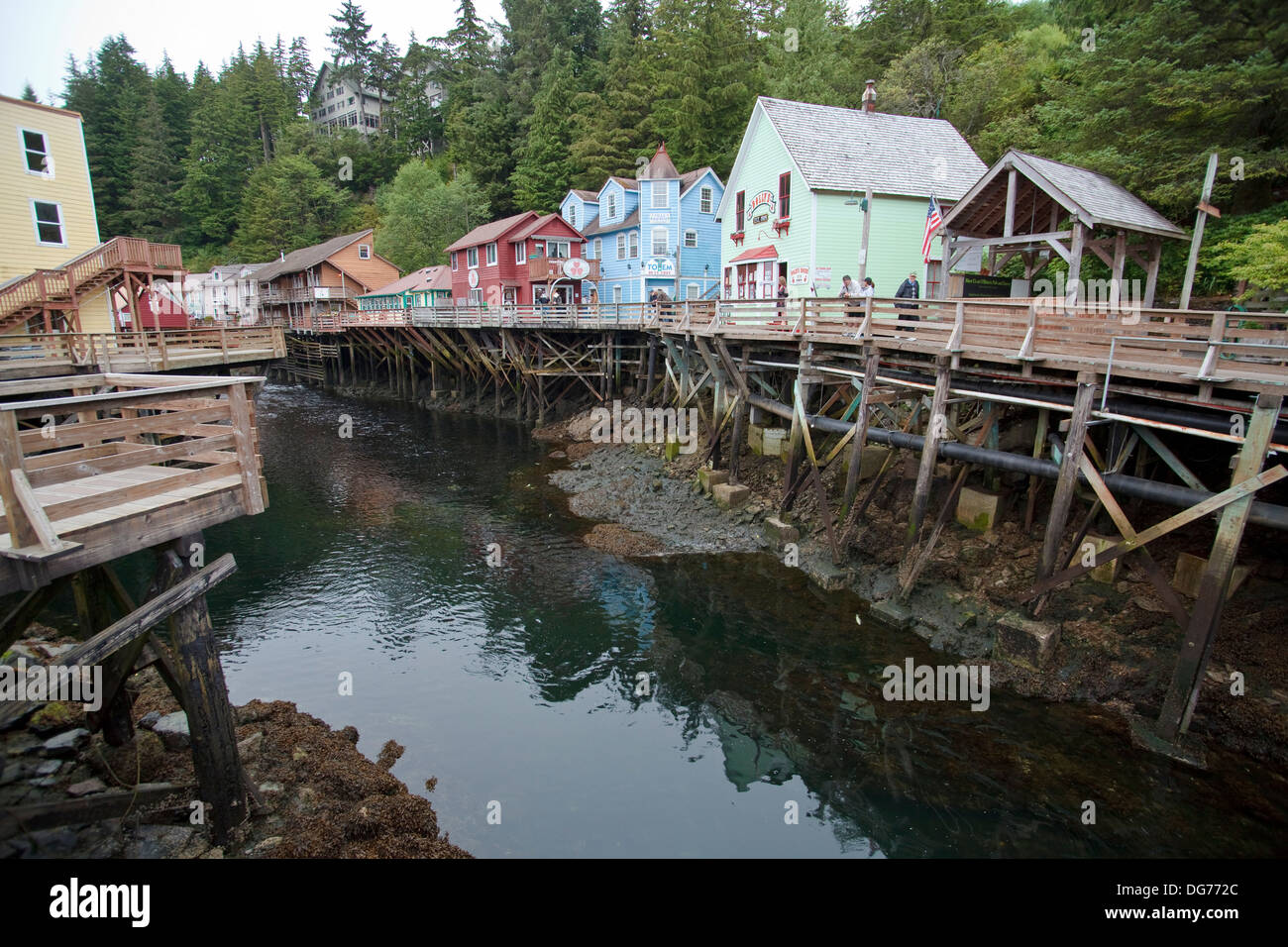 Creek Street in Ketchikan, Alaska Foto Stock