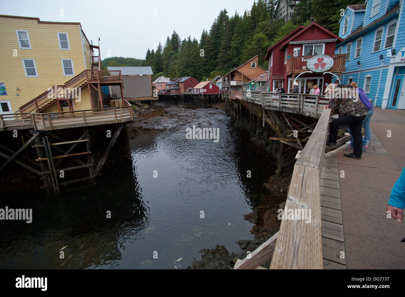 Creek Street in Ketchikan, Alaska Foto Stock