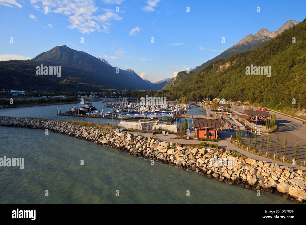 Skagway in Alaska, vista del porto. Foto Stock