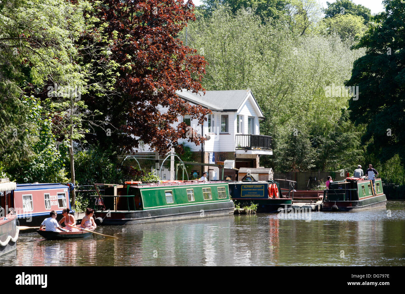 Il fiume Wey in Guildford Foto Stock