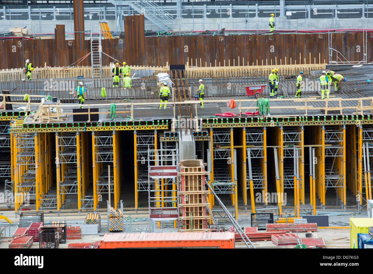 Il lavoro di espansione presso l'Aeroporto di Oslo in Norvegia. Foto Stock
