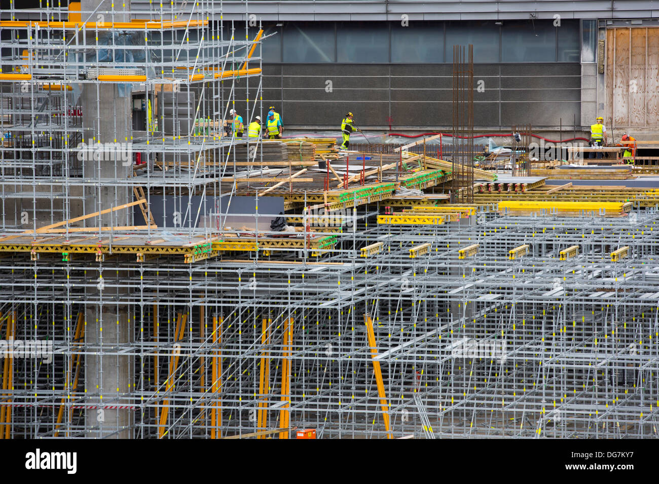 Il lavoro di espansione presso l'Aeroporto di Oslo in Norvegia. Foto Stock