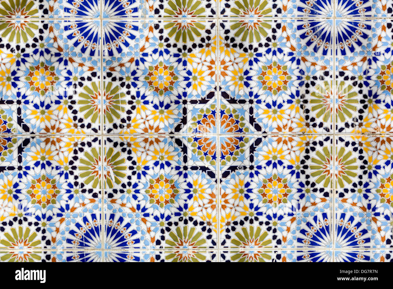 Il Senegal, Saint Louis. Piastrelle marocchine utilizzato nella Grande Moschea, La moschea principale di Saint Louis. Foto Stock