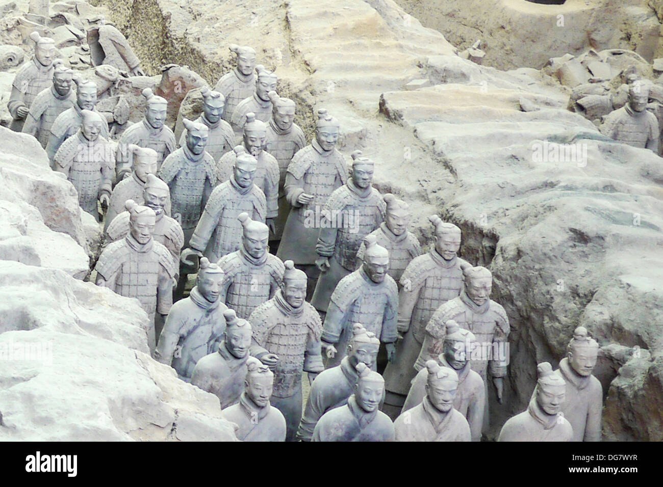 Cina, Xian Shaanxi, Esercito dei Guerrieri di Terracotta in Imperatore Qin Shihuangdis tomba Foto Stock