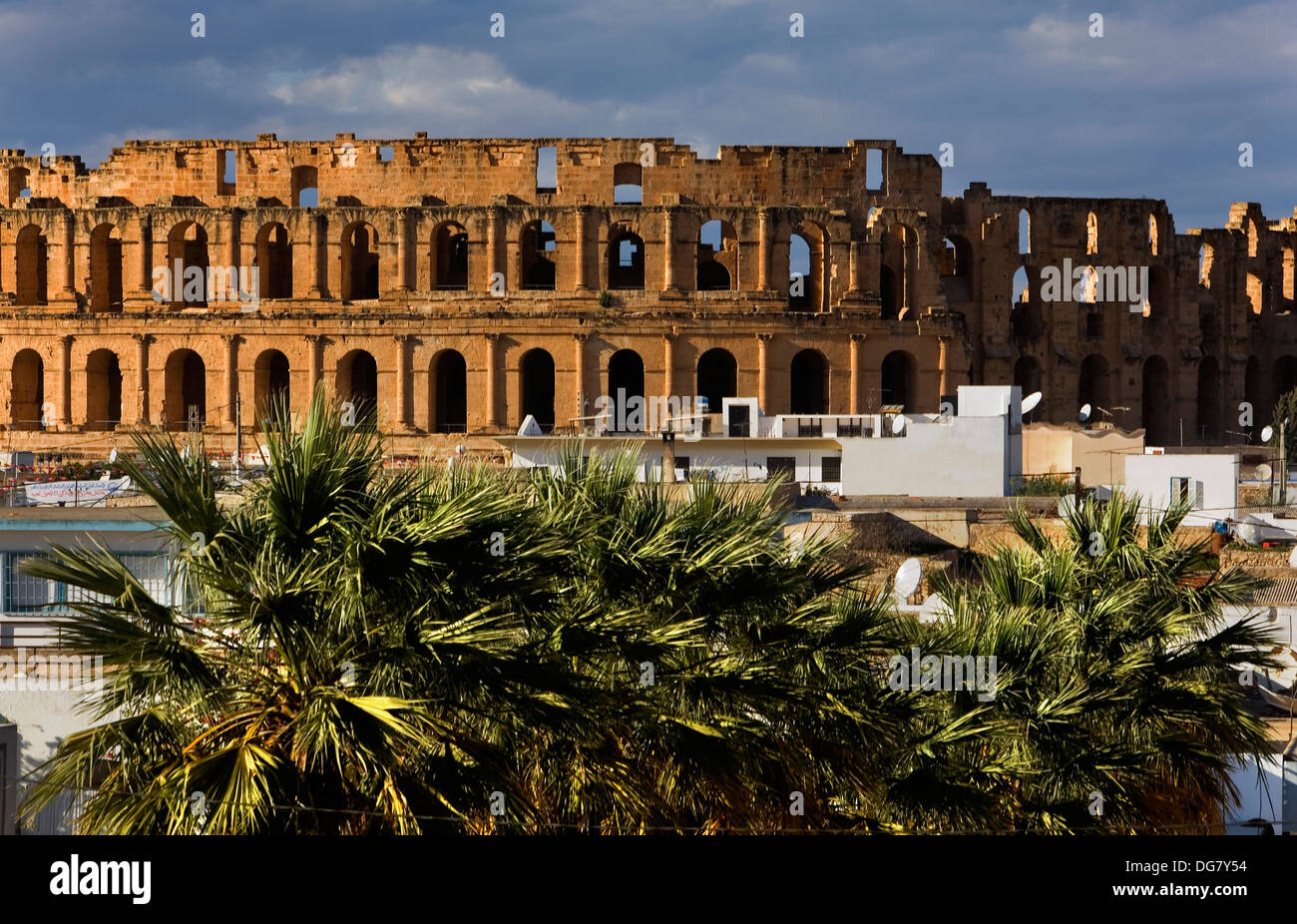 Tunez: El Jem.anfiteatro romano Foto Stock