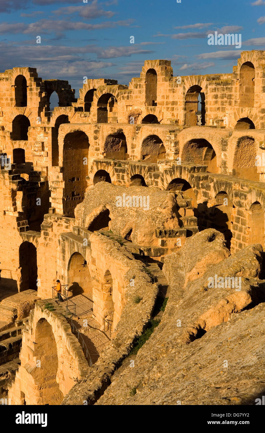 Tunez: El Jem.anfiteatro romano Foto Stock