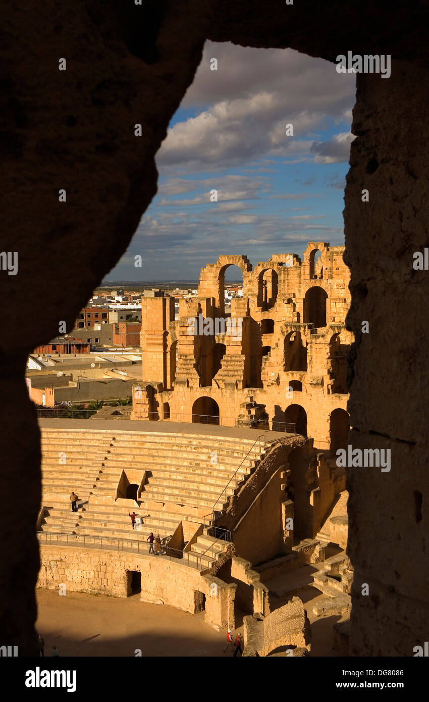 Tunez: El Jem.anfiteatro romano Foto Stock