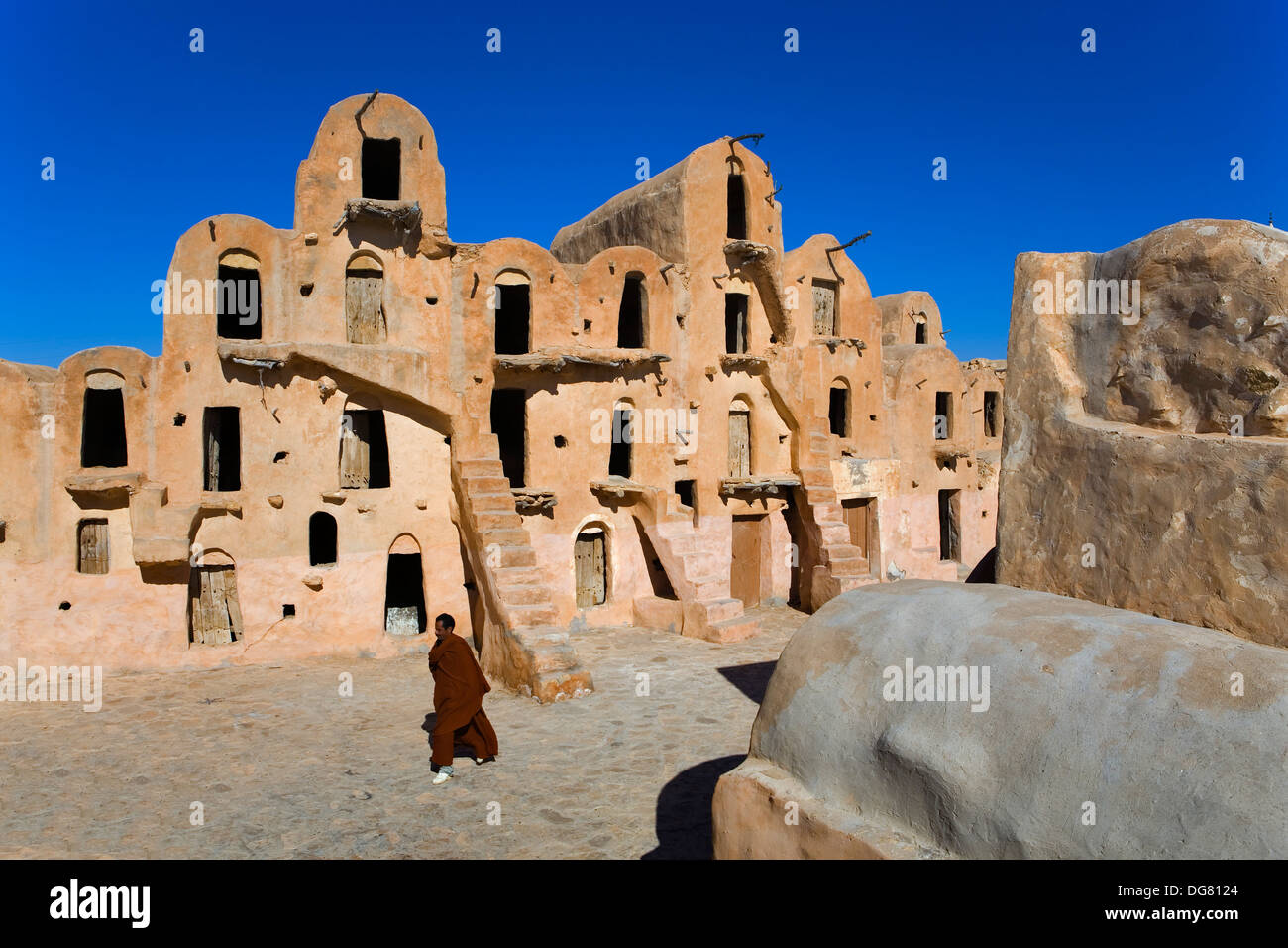 Tunisia.Ksar Soltane.Ghorfas Foto Stock