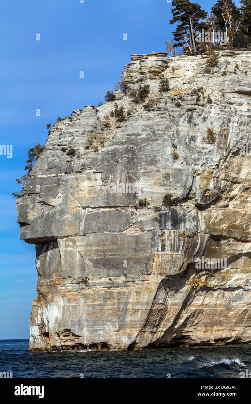 Pictured Rocks Rocks National Lake Shore in Michigan' s Penisola Superiore sulle rive del lago Superior, questo è Indian Head Foto Stock