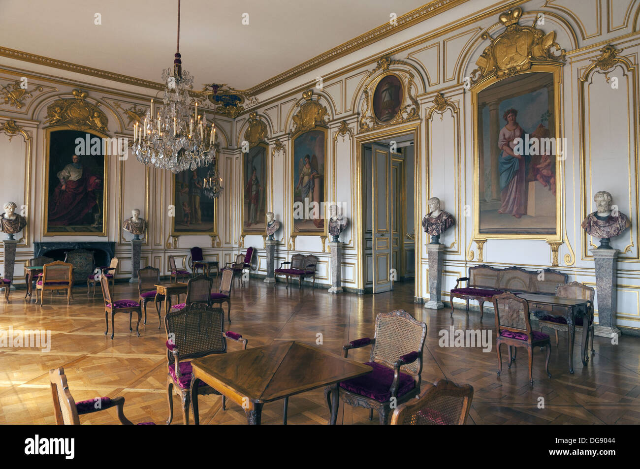 Elk213-1319 Francia, Alsazia, Strasburgo, Palais Rohan, sala interna Foto Stock